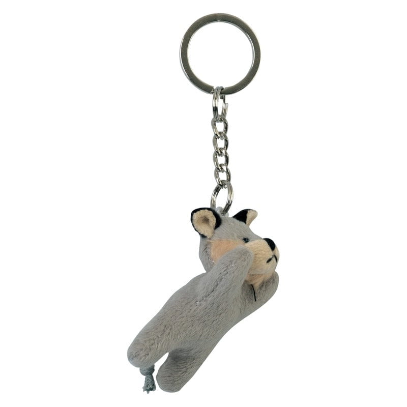 Nature Planet wolf sleutelhanger - pluche - 6 cm - dierenaccessoire - Pluchen speelgoed