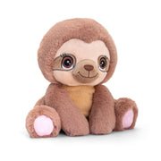 Pluche luiaard knuffel - geborduurde ogen - 16 cm - Pluchen speelgoed