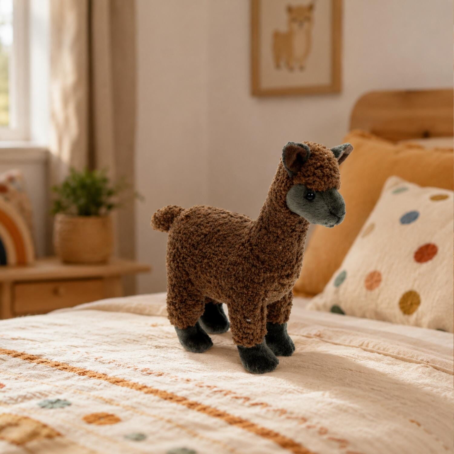 Bruine alpaca knuffel - pluche - 23 cm - Zuid-Amerika - Pluchen speelgoed