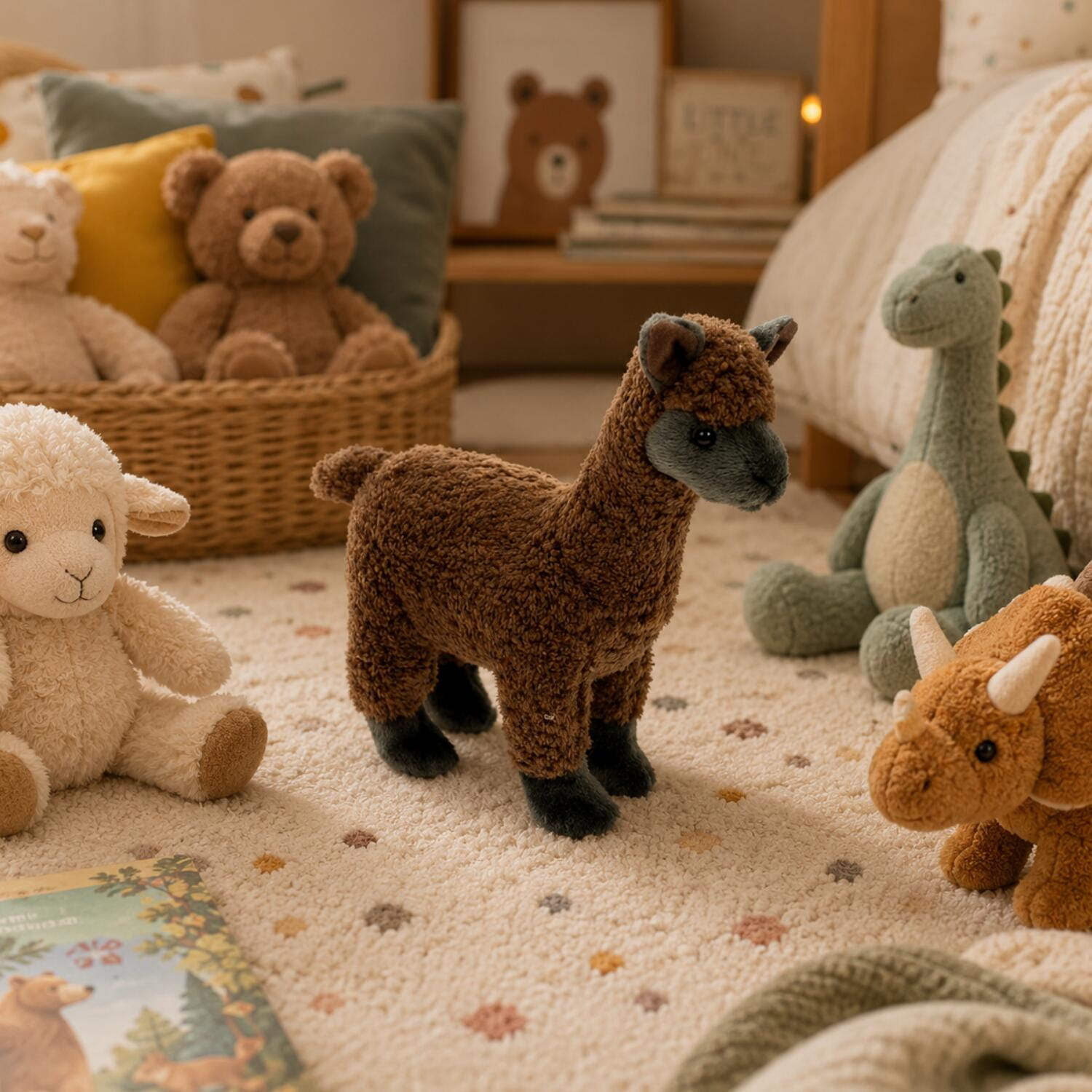 Bruine alpaca knuffel - pluche - 23 cm - Zuid-Amerika - Pluchen speelgoed