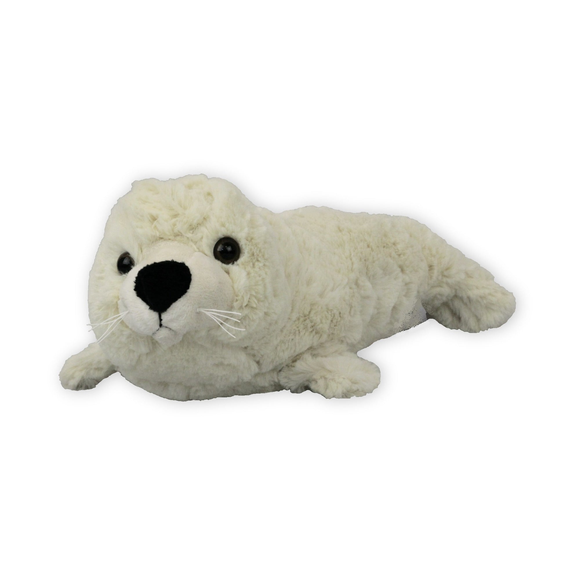 pluche-zeehond-pup-knuffel-liggend--creme-wit-polyester-29-cm_10389386