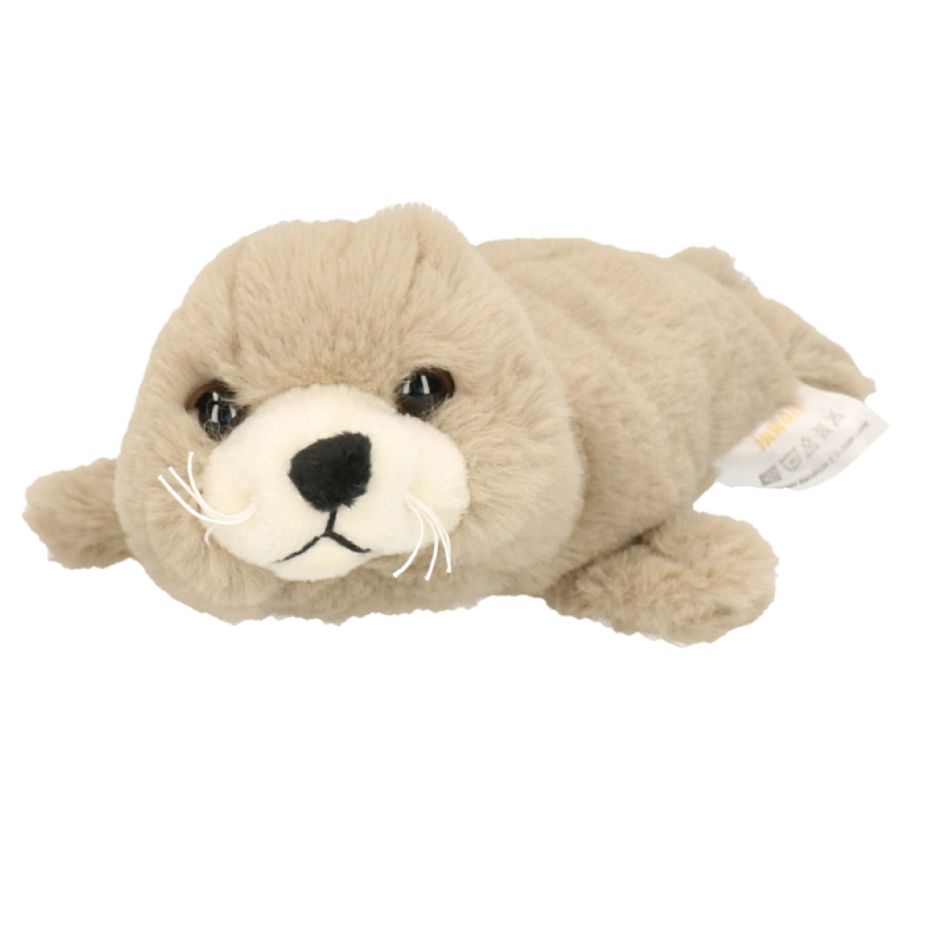 Inware zeehond pup knuffel - pluche - beige - 20 cm - Pluchen speelgoed