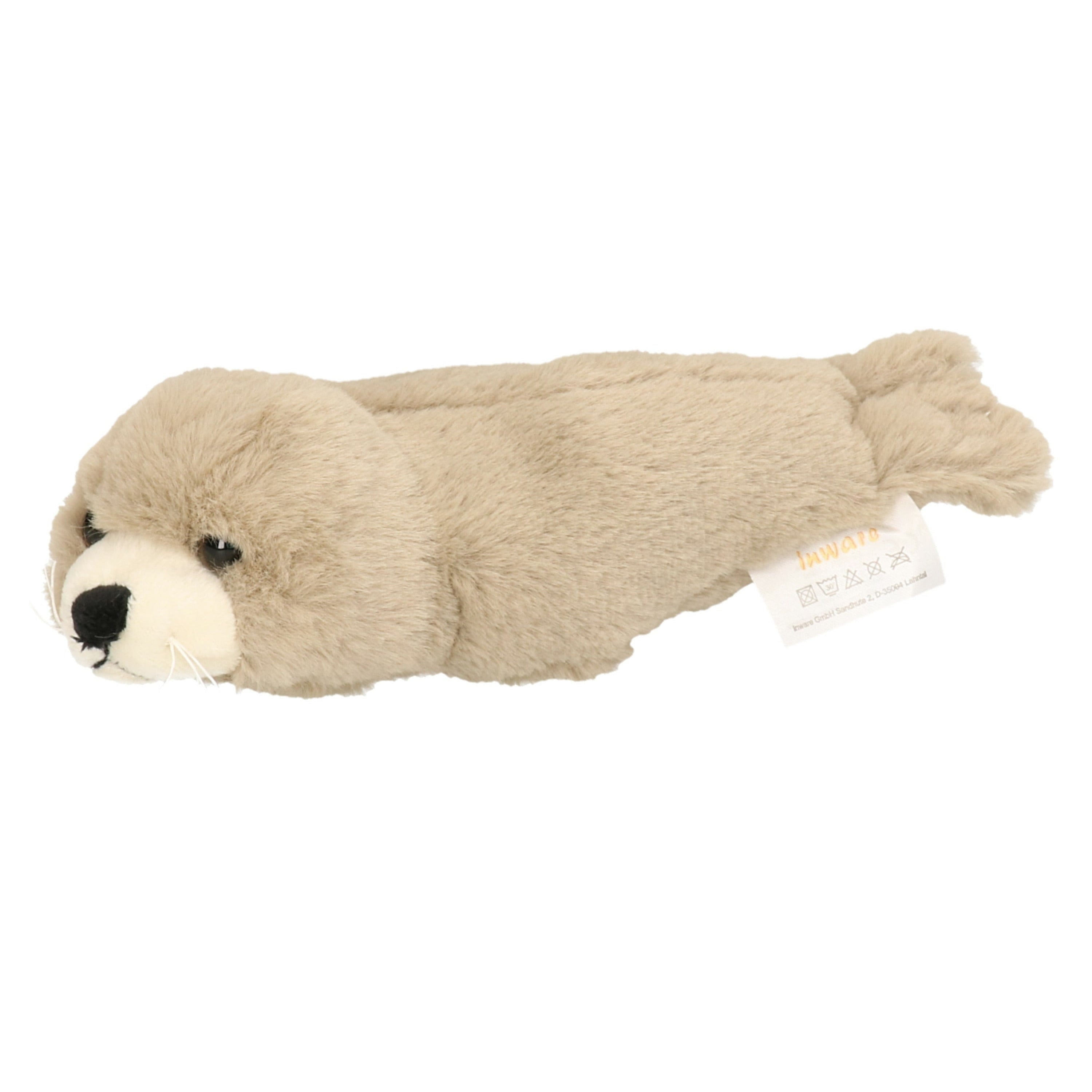 Inware zeehond pup knuffel - pluche - beige - 20 cm - Pluchen speelgoed