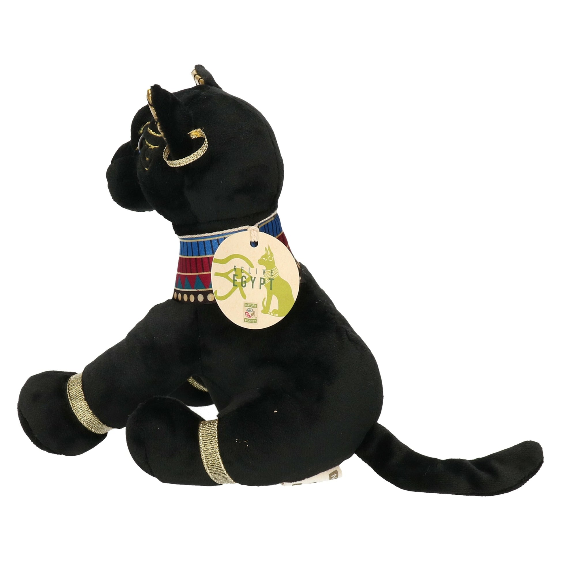 Nature Planet bastet kat knuffel - zwart - 20 cm - pluche - Pluchen speelgoed