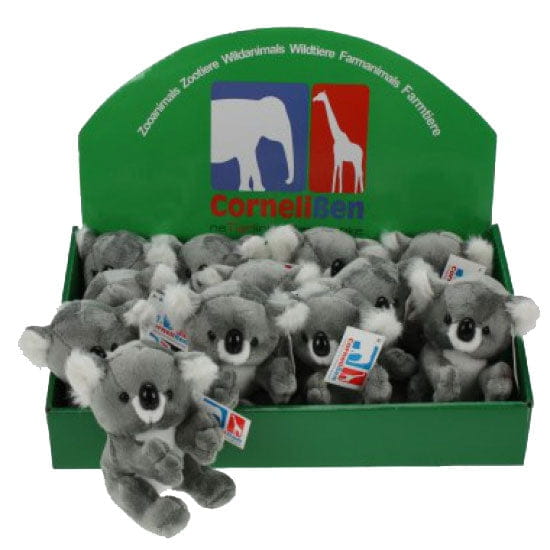 Pluche koala knuffel beer - grijs - 14 cm - knuffel - Pluchen speelgoed