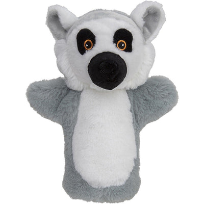 Pluche handpop ringstaart maki aap - pluche - 22 cm