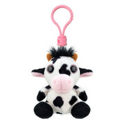 Wild Planet koe sleutelhanger - pluche - 9 cm - koeien knuffel - Pluchen speelgoed