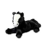pluche-paard-knuffel-liggend-zwart-polyester-30-cm_10389397
