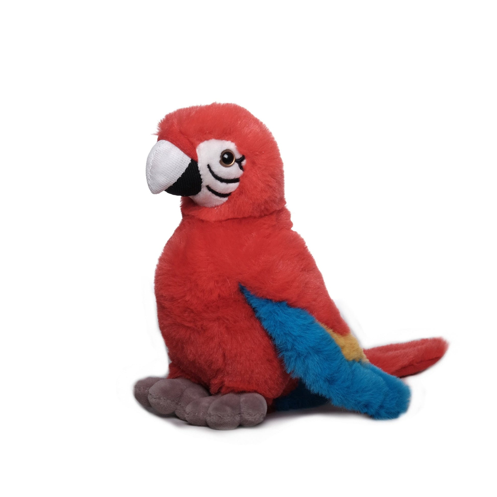 Inware papegaai knuffel - pluche - 20 cm - rood/blauw - ara - vogelknuffel - Pluchen speelgoed