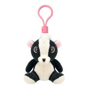 Pluche stinkdier sleutelhanger - zwart/wit - 9 cm - Pluchen speelgoed