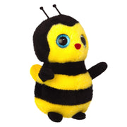 Pluche bijen knuffel - pluche - geel zwart - 17 cm - Pluchen speelgoed