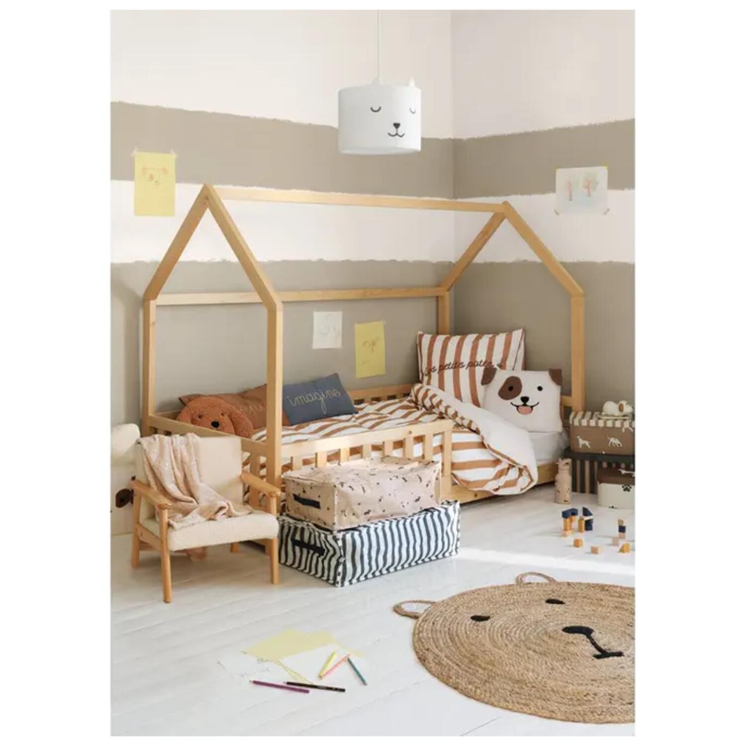 Dieren sierkussen kinderkamer - Hondje - bruin/wit - 40 x 40 cm - polyester - Pluchen speelgoed
