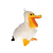 Pelikaan knuffel - pluche - wit/grijs - 17 cm - vogelknuffel - Pluchen speelgoed
