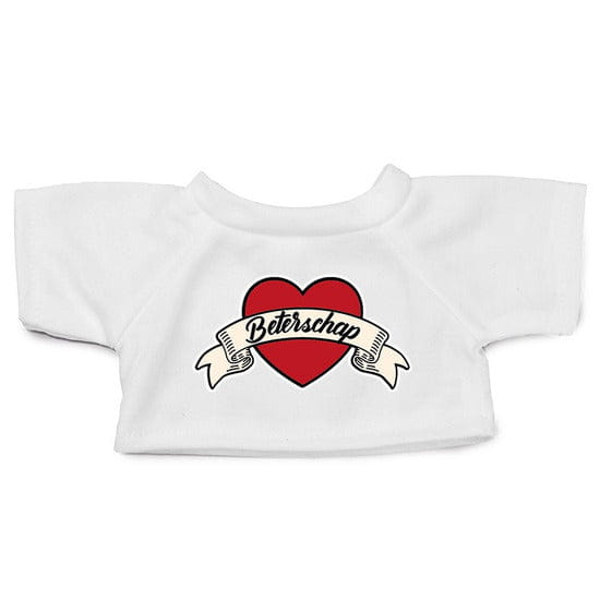 Clothies knuffelkleding beterschap - wit - maat M - t-shirt - Pluchen speelgoed