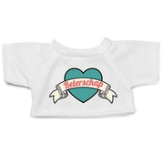 Knuffelkleding Beterschap - retro hart t-shirt wit - M - Clothies - Pluchen speelgoed