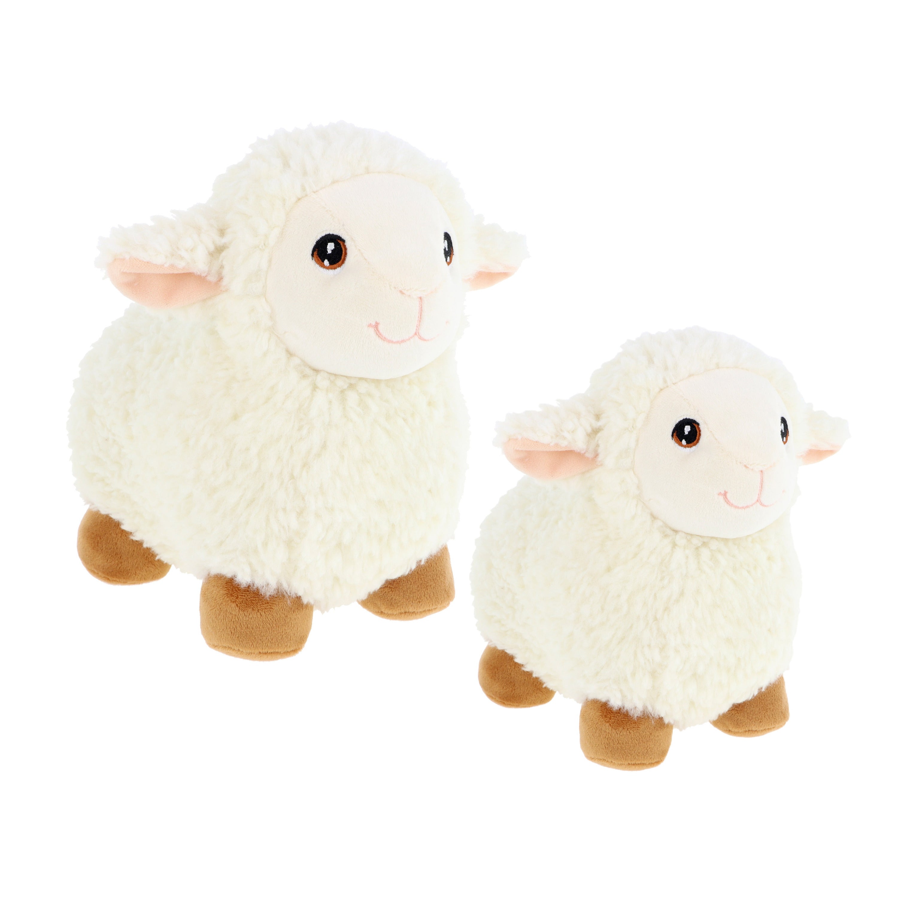 keel-toys-2x-schapen-knuffels-pluche-schaap-lammetje-knuffeldier-wit-lopend-18-en-25-cm_10474428