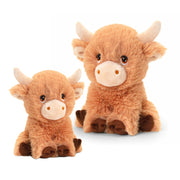 Keel Toys koeien knuffels - pluche Schotse hooglander - 18 en 25 cm - Pluchen speelgoed