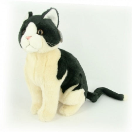 pluche-kat-poes-knuffeldier-zwart-wit-30-cm-huisdieren-katten-lapjeskat