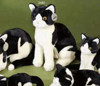 Zwart-wit kattenknuffel - pluche - 30 cm - lapjeskat - huisdieren - Pluchen speelgoed