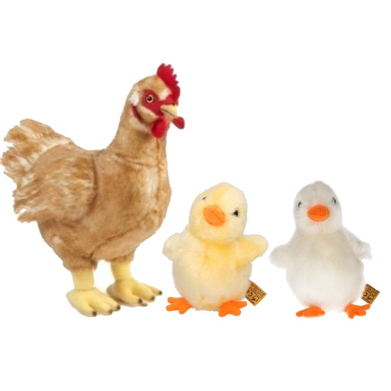 set-van-pluche-kip-met-gele-en-witte-kuiken-knuffel-speelgoed_10184469-1