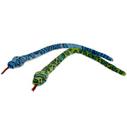 Pluche slangen knuffel set - blauw en groen - 100 cm - Pluchen speelgoed
