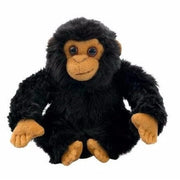 Chimpansee knuffel - zwart pluche - 18 cm - Pluchen speelgoed
