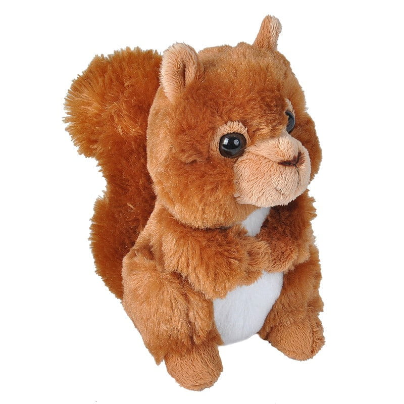 Wild Republic eekhoorn knuffel - pluche - 18 cm - rood - Pluchen speelgoed