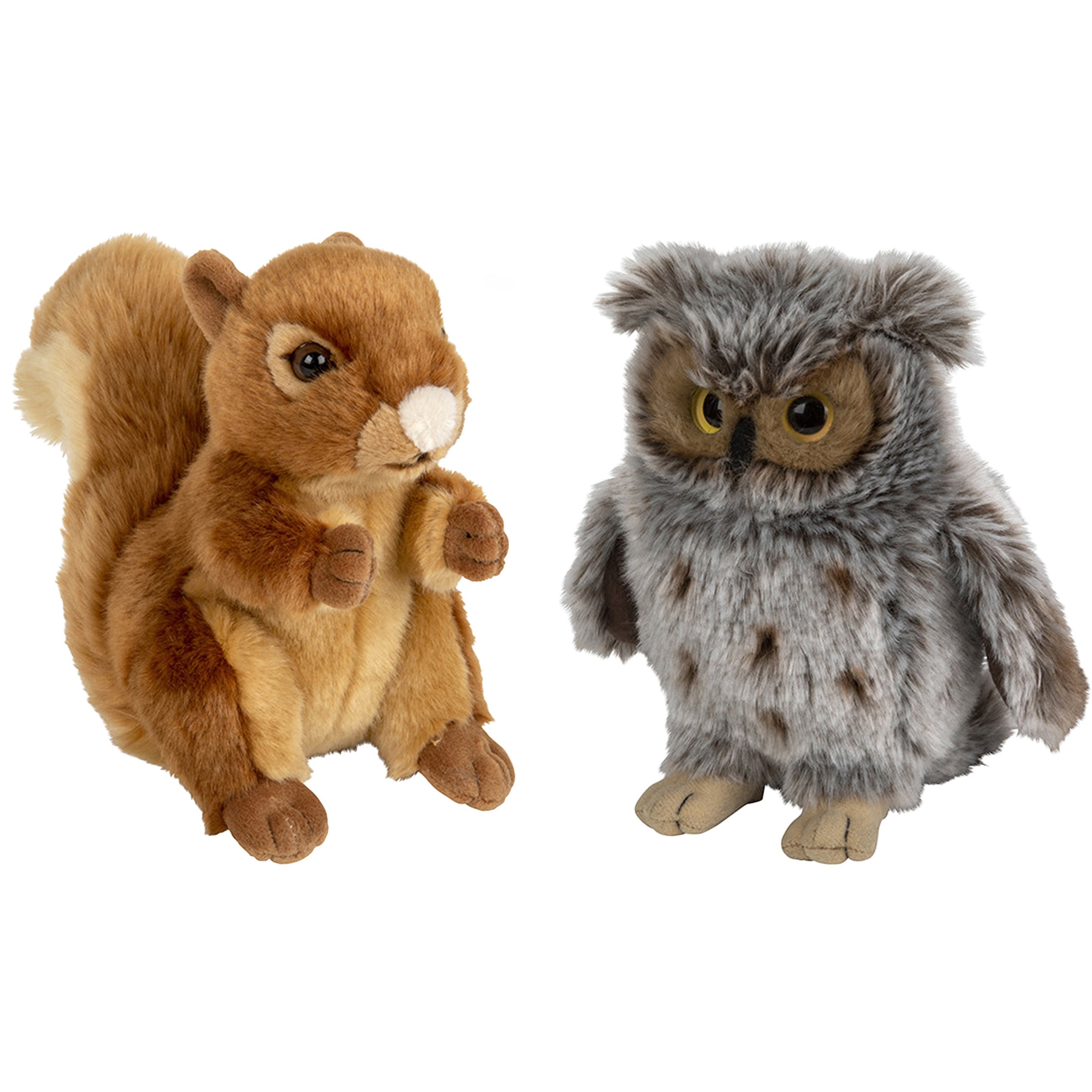 bosdieren-zachte-pluche-knuffels-2x-stuks-eekhoorn-en-uil-van-18-cm_10364482