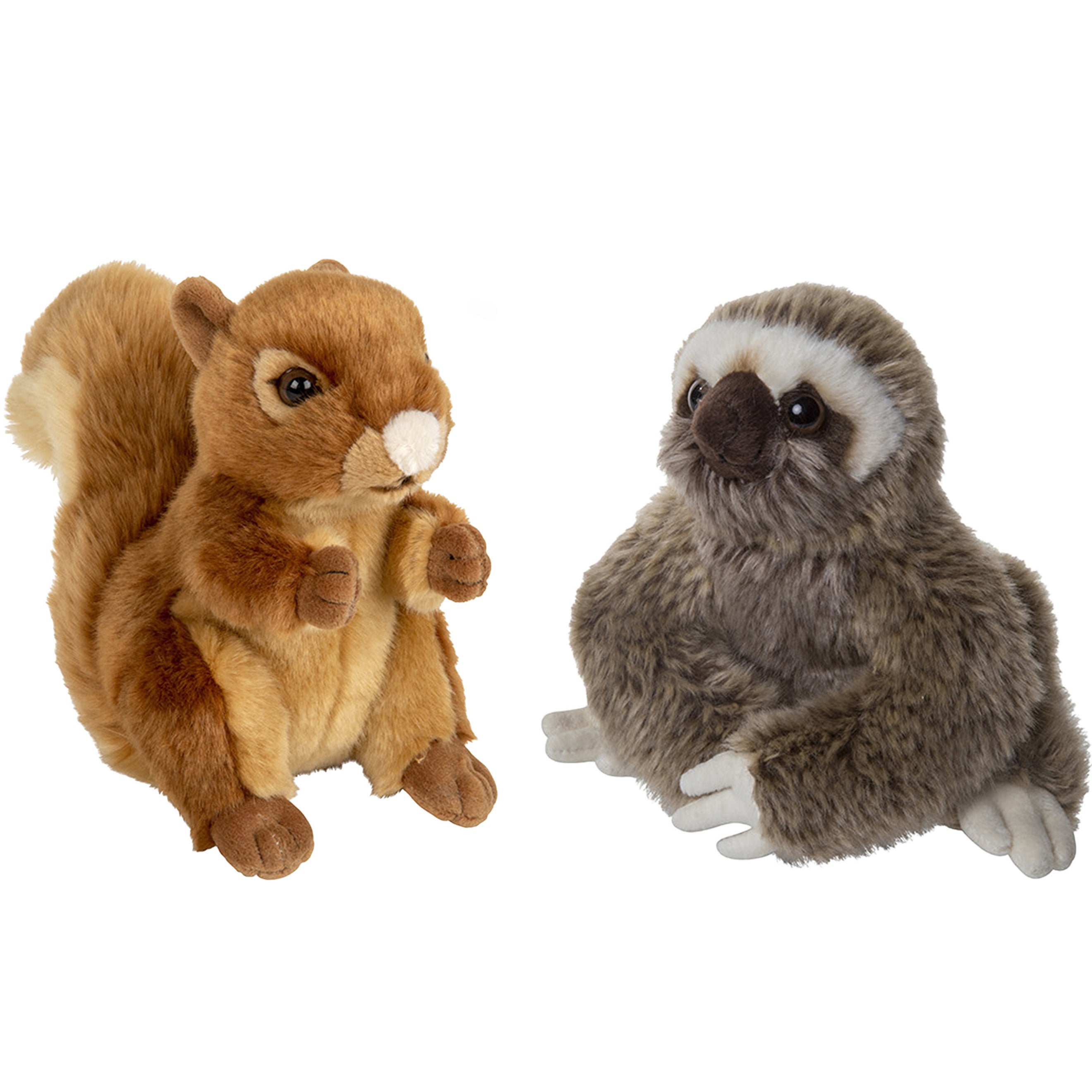 bosdieren-zachte-pluche-knuffels-2x-stuks-eekhoorn-en-luiaard-van-18-cm_10364485