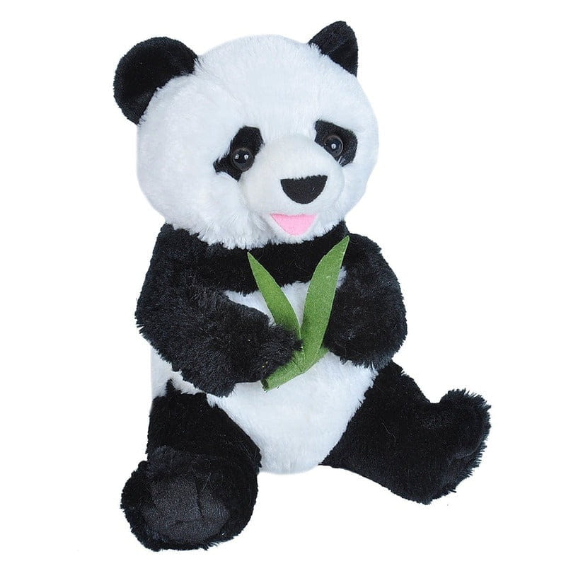 Wild Republic panda knuffel - pluche - zwart wit - 25 cm - Pluchen speelgoed