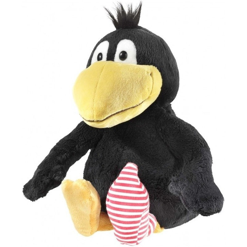 pluche-knuffeldier-vogel-kleine-raaf-kraai-zwart-25-cm_10114490