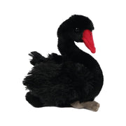 Zwaan knuffel - pluche - zwart - 18 cm - vogels - Pluchen speelgoed