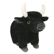Sandy stier/koe knuffel - pluche - 21 cm - zwart - koeienknuffel - boerderijdier - Pluchen speelgoed