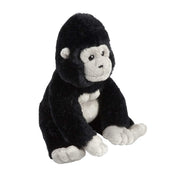 Ravnesden gorilla knuffel - pluche - zwart/grijs - 18 cm - Pluchen speelgoed