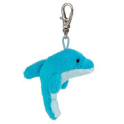 Nature Planet dolfijn knuffel sleutelhanger - pluche - 6 cm - blauw - zeedier - Pluchen speelgoed