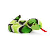 Pluche slang knuffel - groen - 65 cm - opgerold - reptiel - Pluchen speelgoed