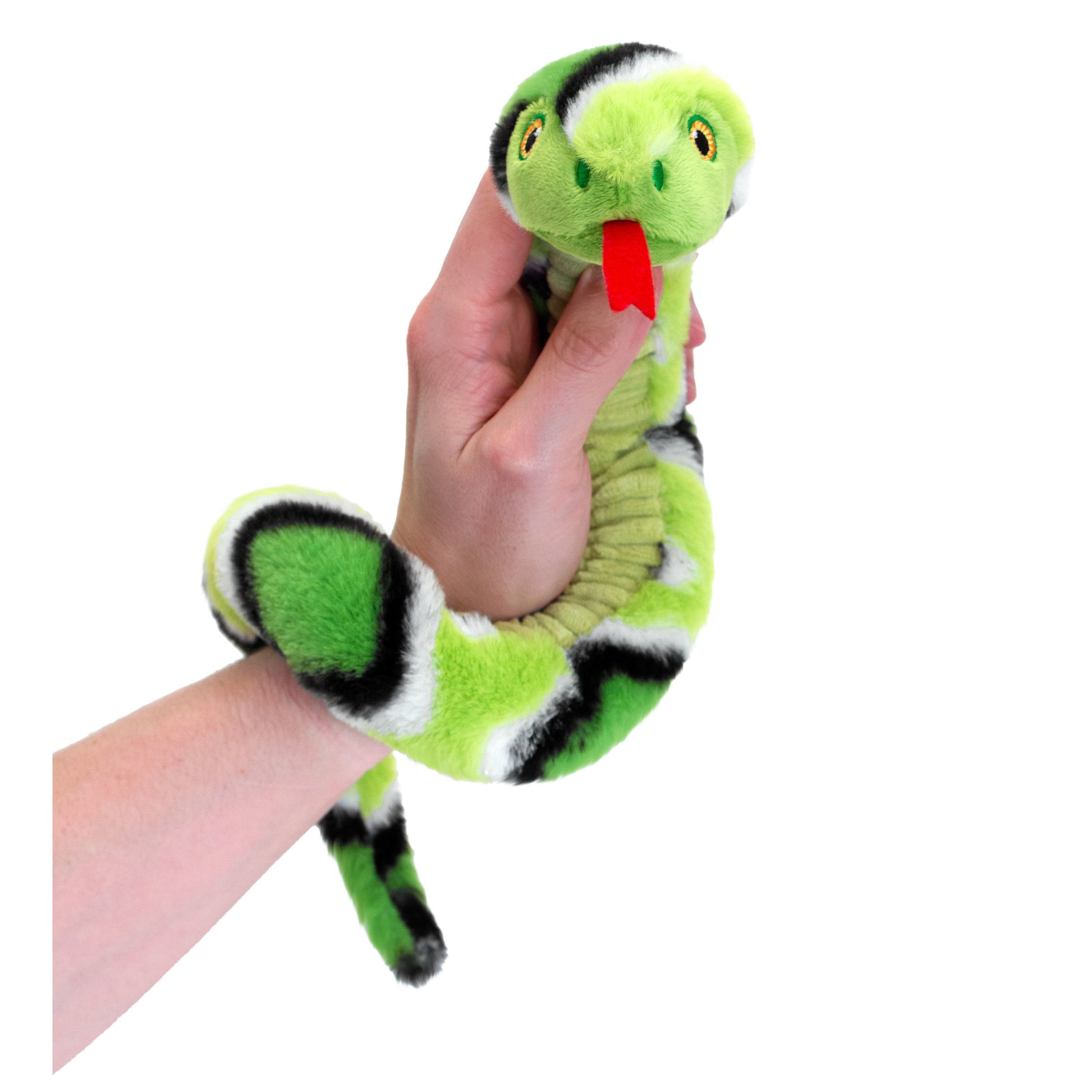pluche-knuffel-dier-kleine-opgerolde-slang-groen-65-cm_10350515
