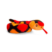 Pluche slang knuffel rood - 65 cm - opgerold - dierenknuffel - Pluchen speelgoed