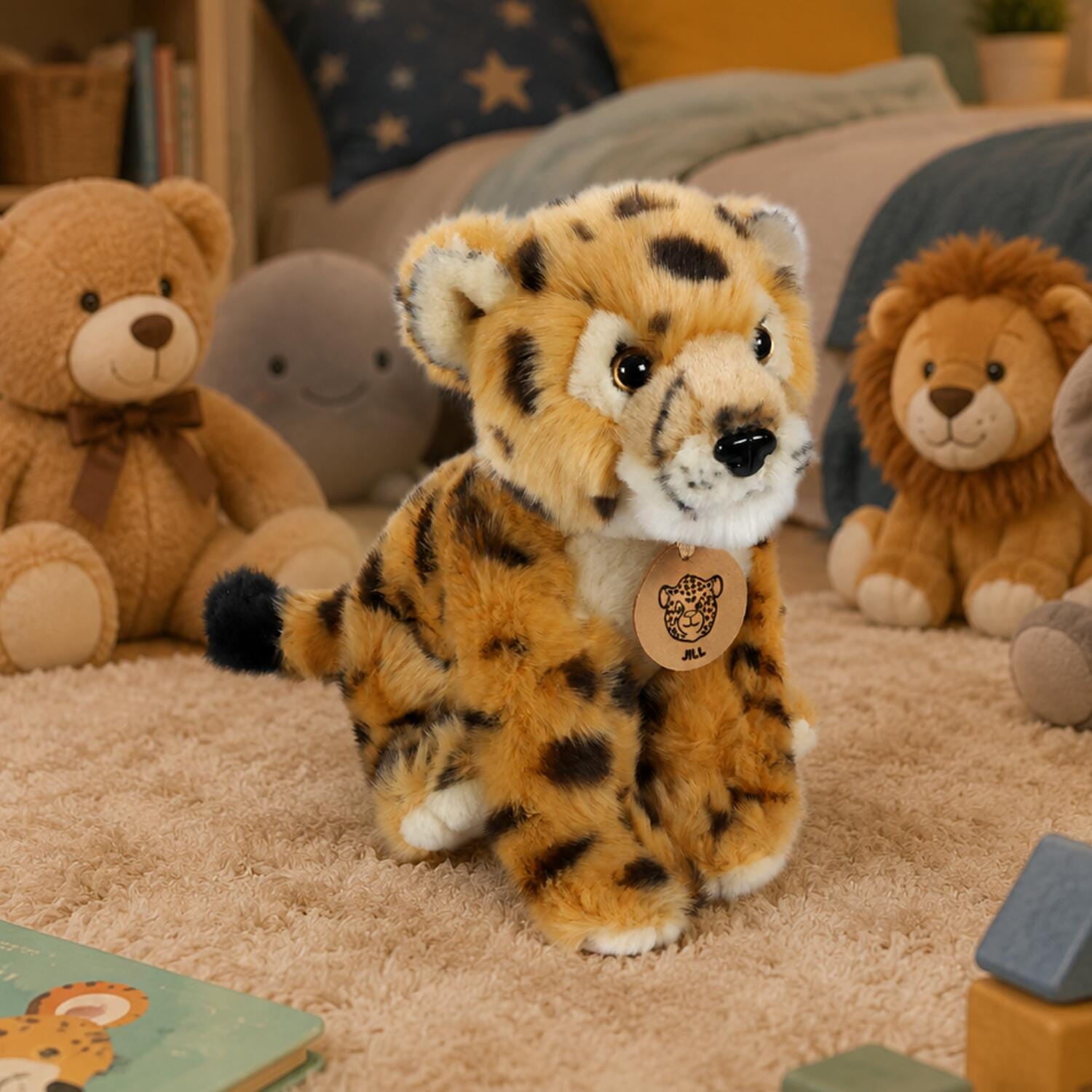 Heunec cheetah knuffel - pluche - 20 cm - jachtluipaard - Pluchen speelgoed
