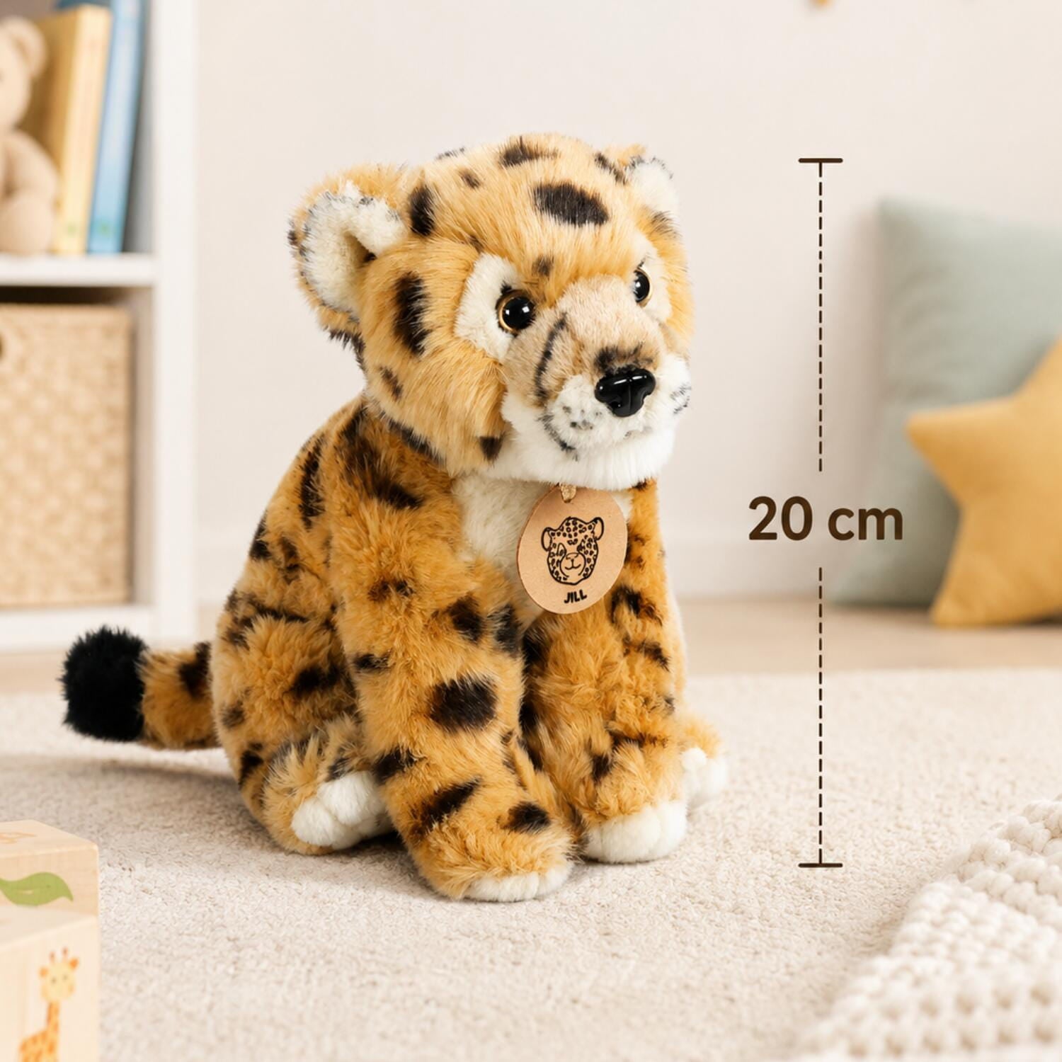 Heunec cheetah knuffel - pluche - 20 cm - jachtluipaard - Pluchen speelgoed