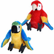 Macaw papegaai knuffel set van 2 - pluche - 20 cm - vogels - jungle decoratie - Pluchen speelgoed