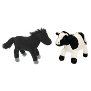 pluche-knuffel-boerderijdieren-set-koe-en-zwart-paard-van-20-cm-zachte-kinder-knuffels_10351529