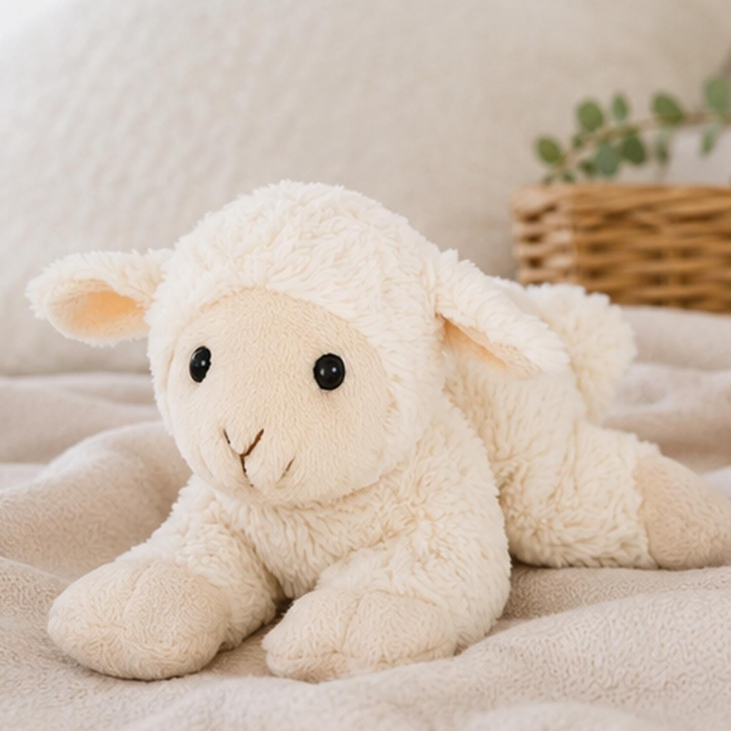 Magnetron warmte knuffel schaap - wit - 18 cm - geurknuffel - Pluchen speelgoed