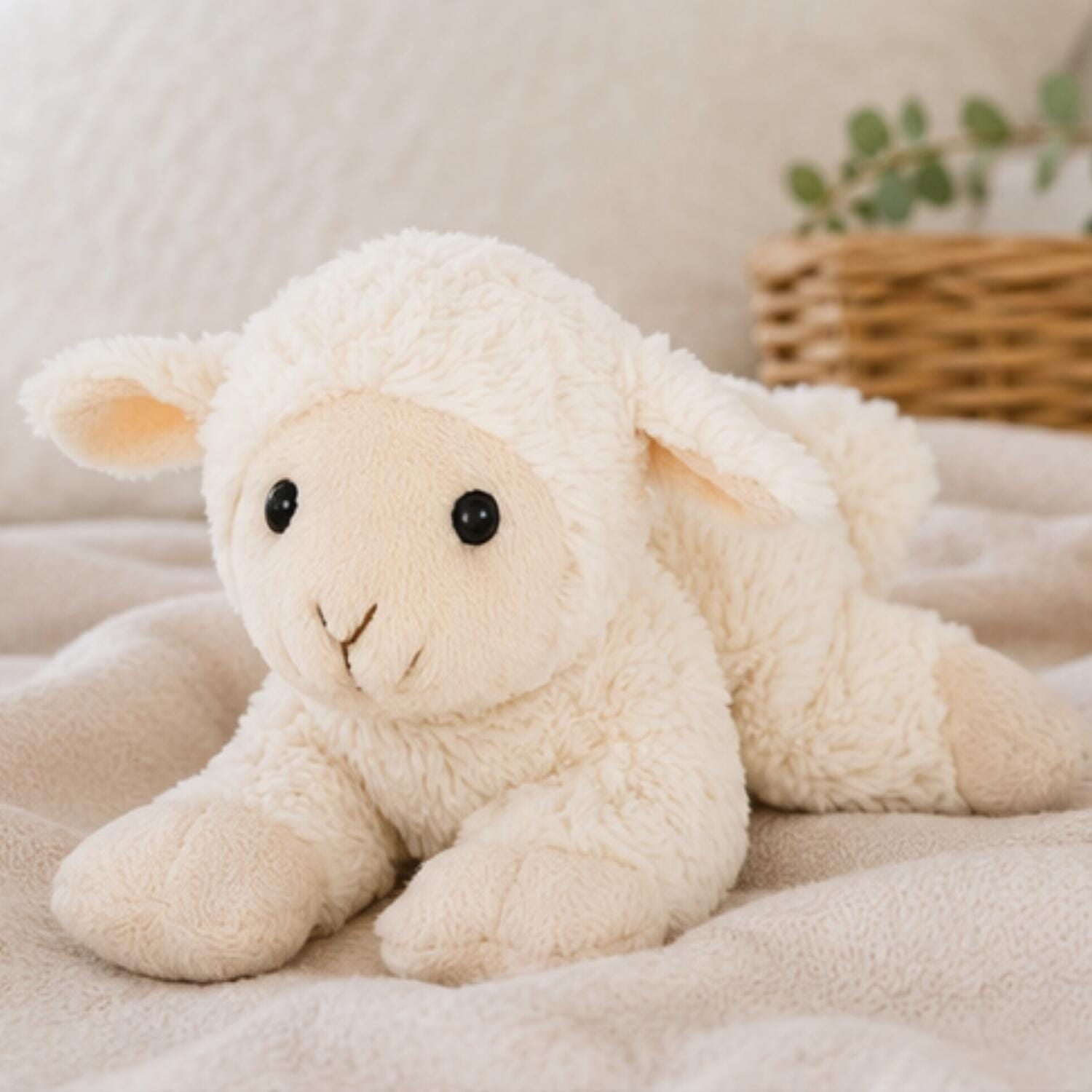Magnetron warmte knuffel schaap - wit - 18 cm - geurknuffel - Pluchen speelgoed
