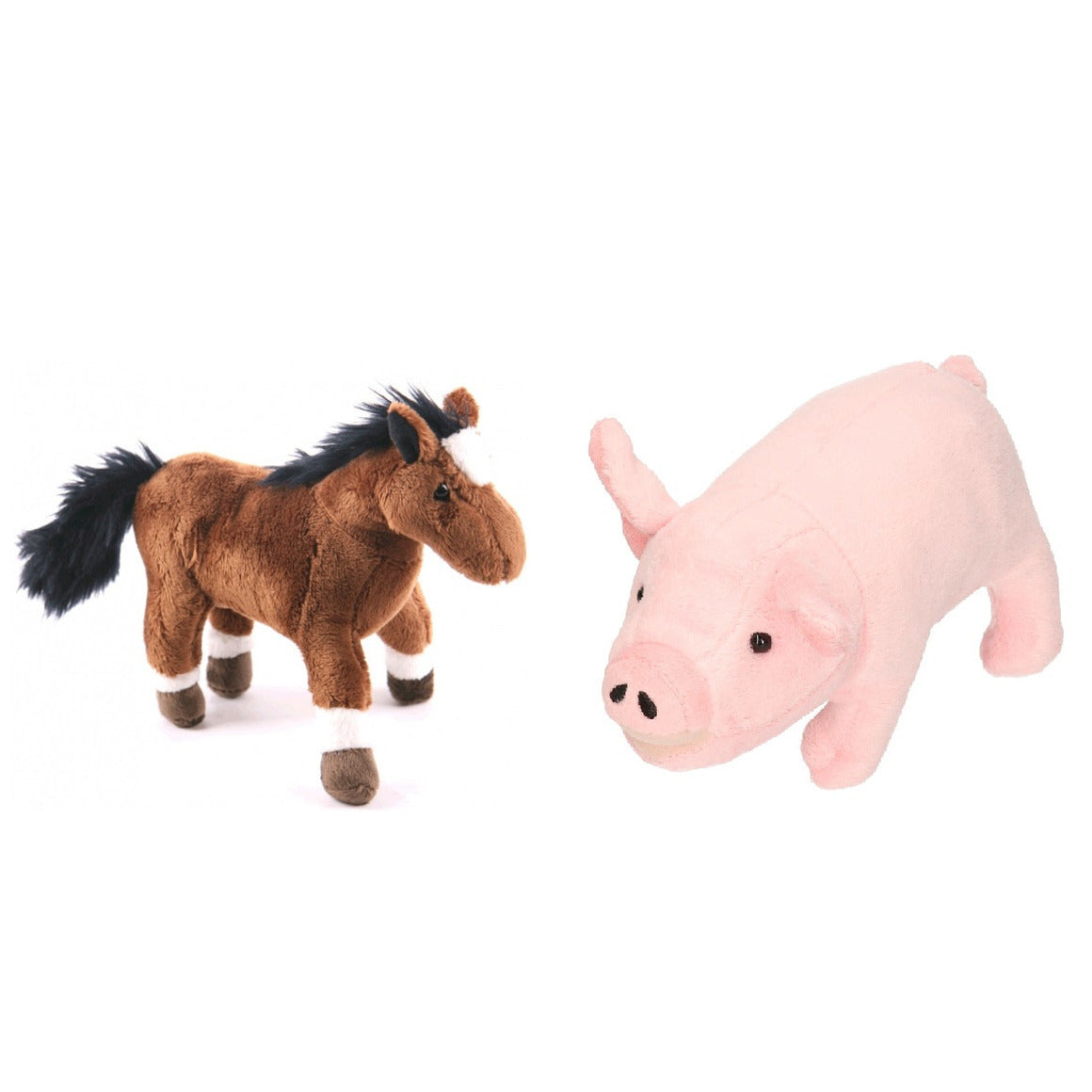 pluche-knuffel-boerderijdieren-set-varken-en-paard-van-20-cm_10351547