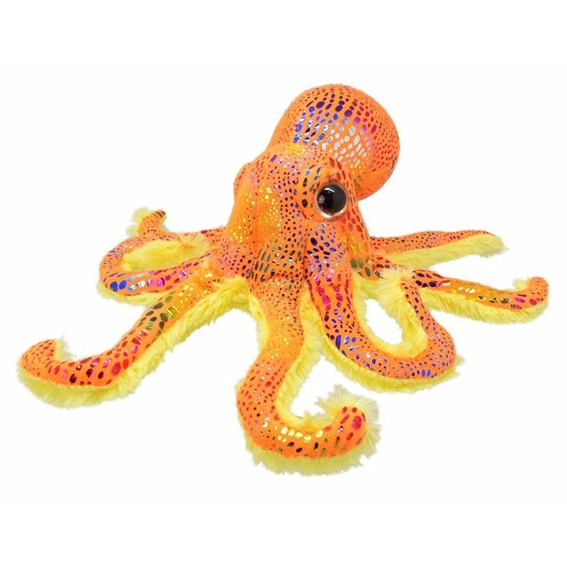 wildplanet-pluche-octopus-knuffelvis-oranje-glitter-25-cm-zeedier-knuffel_10095550