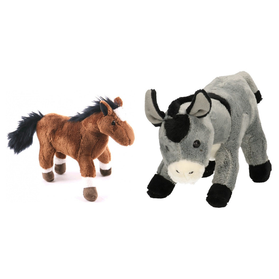 pluche-knuffel-boerderijdieren-set-ezel-en-paard-van-20-cm_10351551