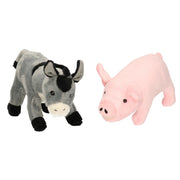 pluche-knuffel-boerderijdieren-set-ezel-en-varken-van-21-cm_10351552