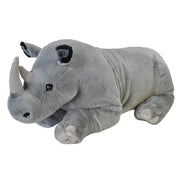 Wild Republic neushoorn knuffel - pluche - grijs - 76 cm - wilde dieren - Pluchen speelgoed