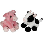 Boerderij dieren knuffels - pluche - varken en koe - 15 cm - Pluchen speelgoed